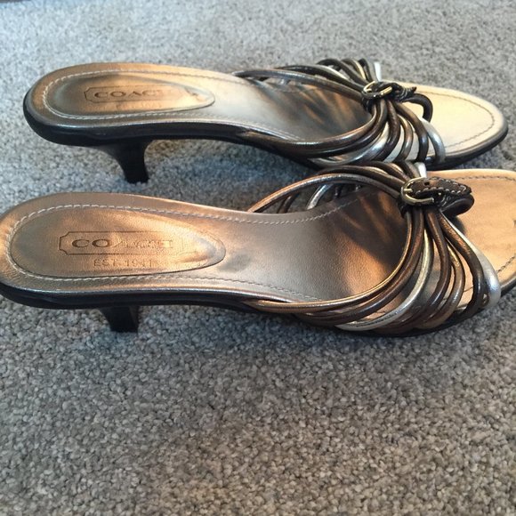 Coach Metallic Sandals - Picture 1 of 7